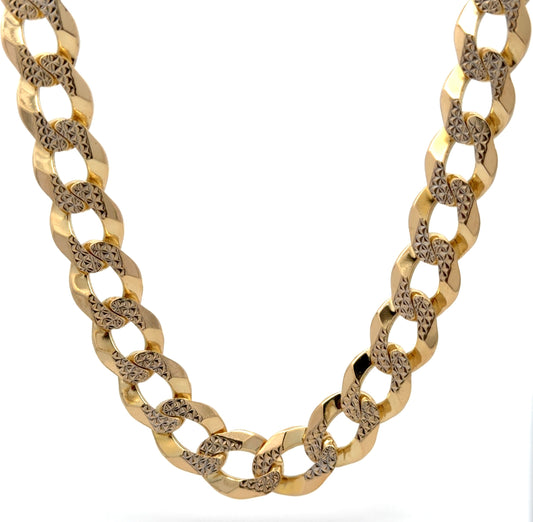 Yellow & white gold chain on white background