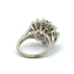 Back of white gold ring on a white background