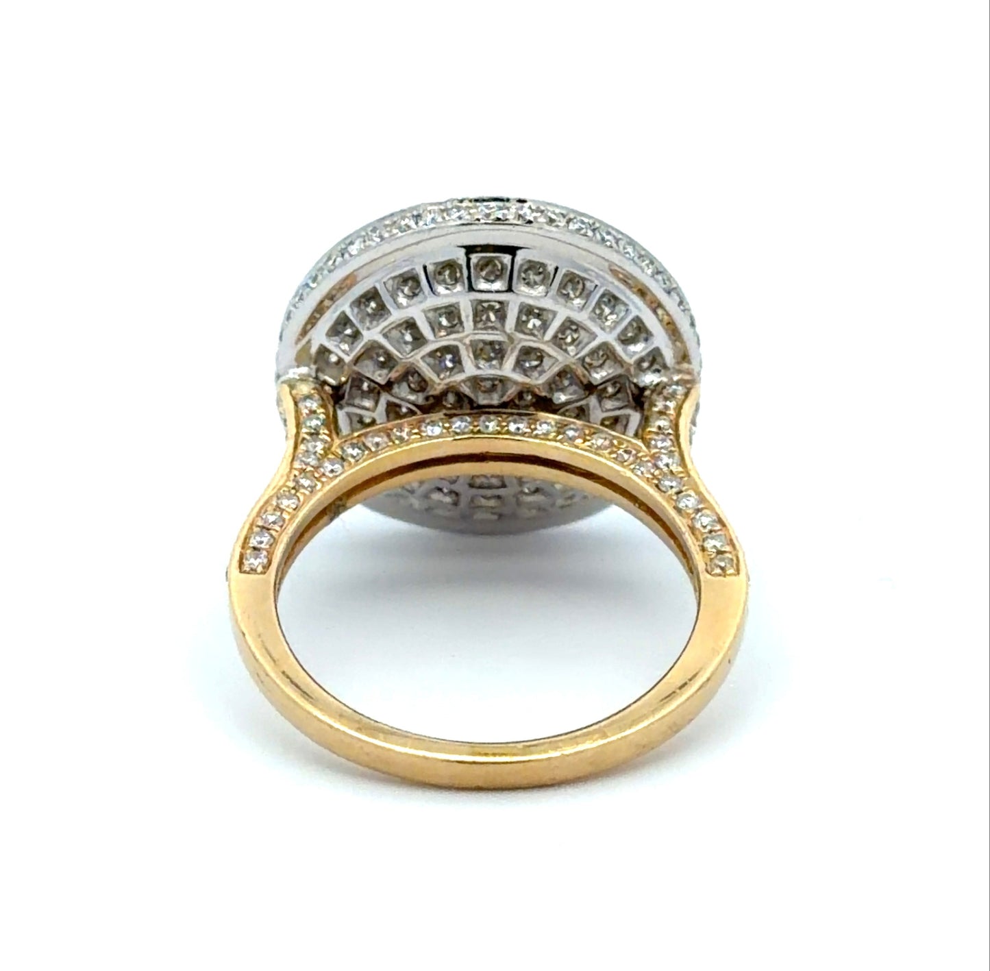 Back of yellow and white gold diamond ring