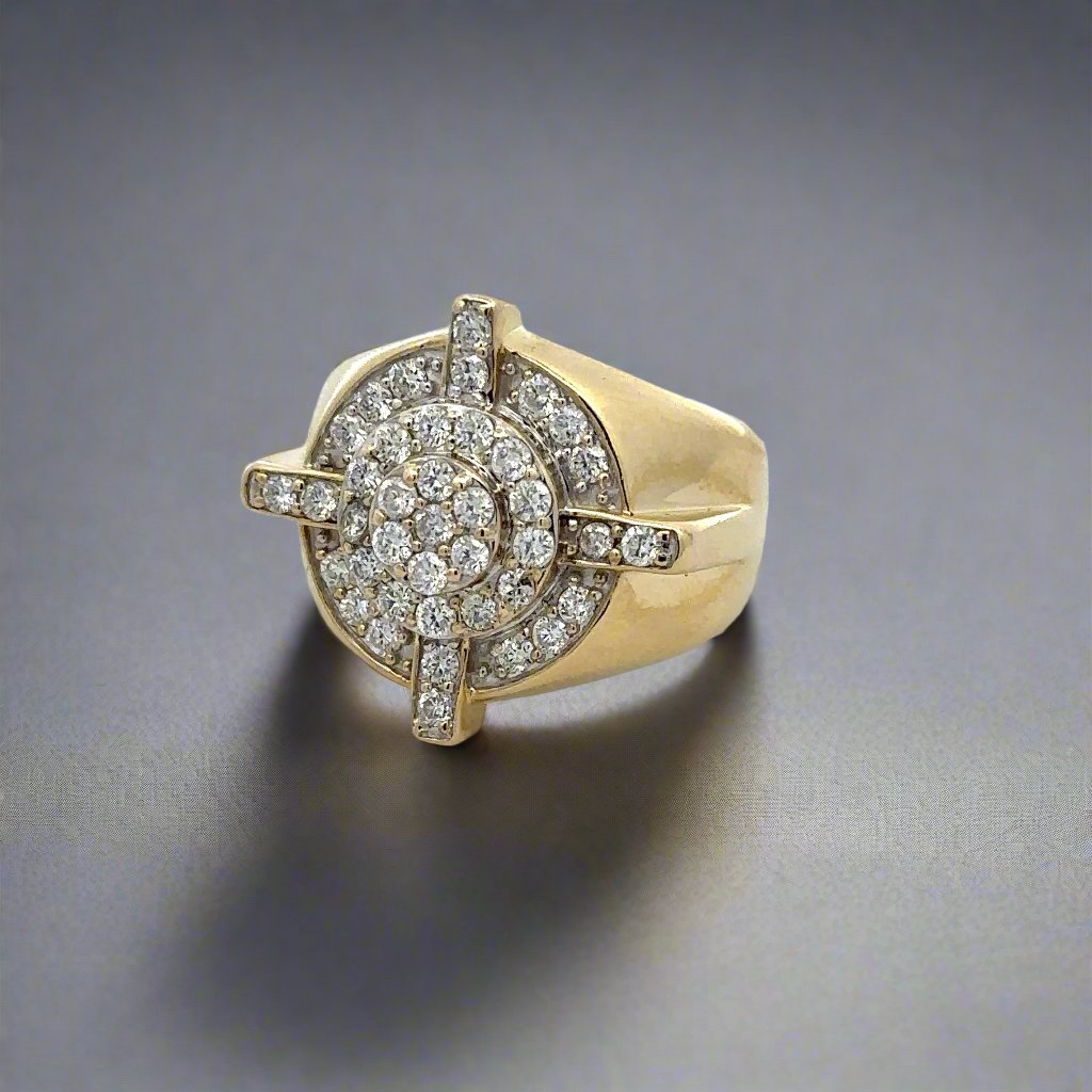 Diagonal diamond ring