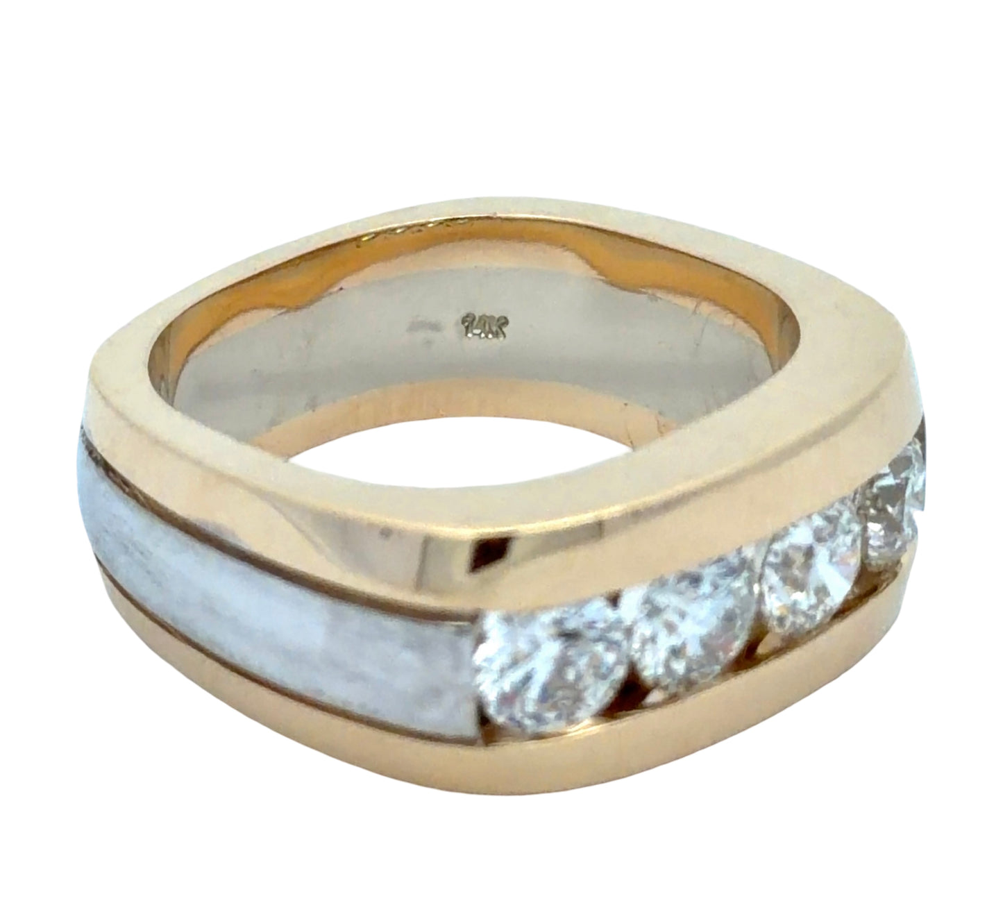 14K stamp inside ring on white background