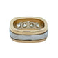 Back of two-tone ring on white background