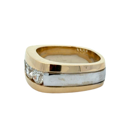 Side of two-tone ring on white background