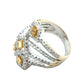 A white gold ring with diamonds shown on a plain white background with 18K 750 stamp
