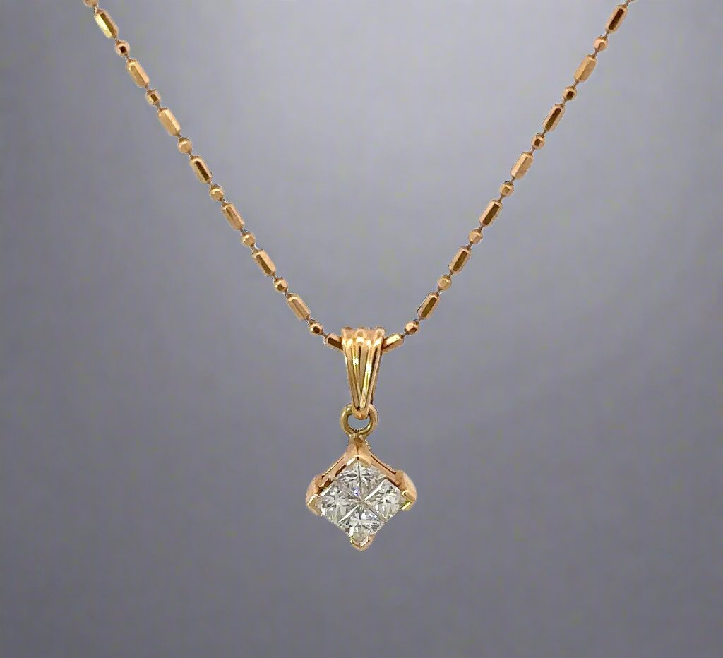 Front of diamond necklace