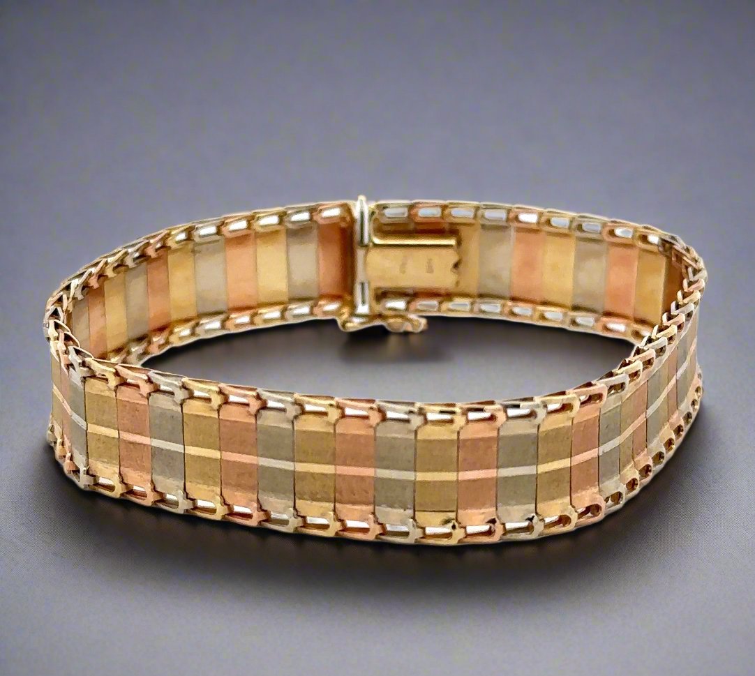 Tri color gold bracelet