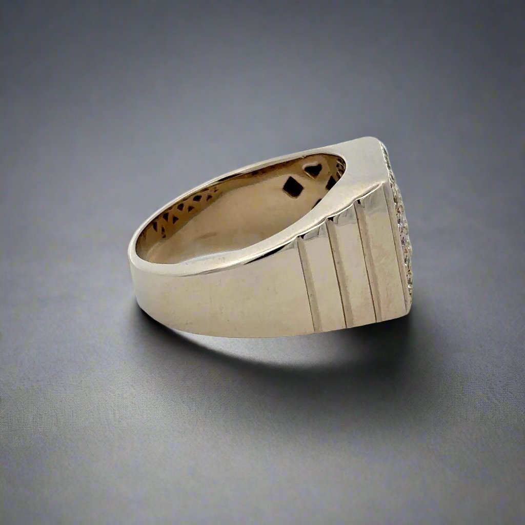 Side of white gold ring