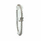 18K white gold natural diamond tennis bracelet featuring round diamonds and a marquise-shaped diamond floral accent