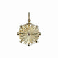 Back of gold pendant on white background