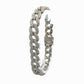 14K white gold natural diamond Cuban link bracelet, reverse angle
