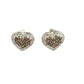 diamond heart earrings with chocolate diamonds in the center and white diamonds on the outline