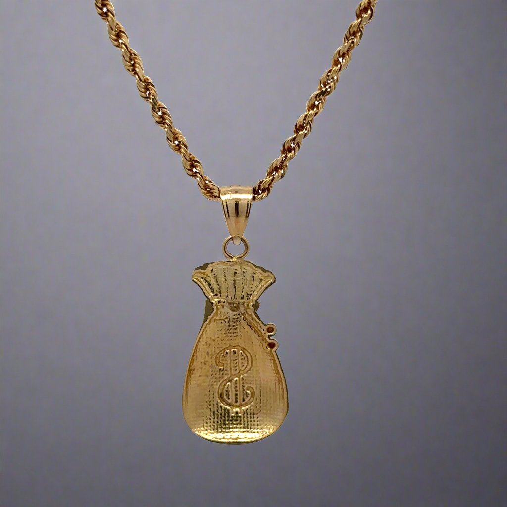 Bag money sold pendant with rope chain