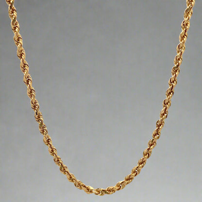 hanging yellow gold rope chain