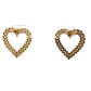 back of yellow gold rolex style heart earrings with pushback closures