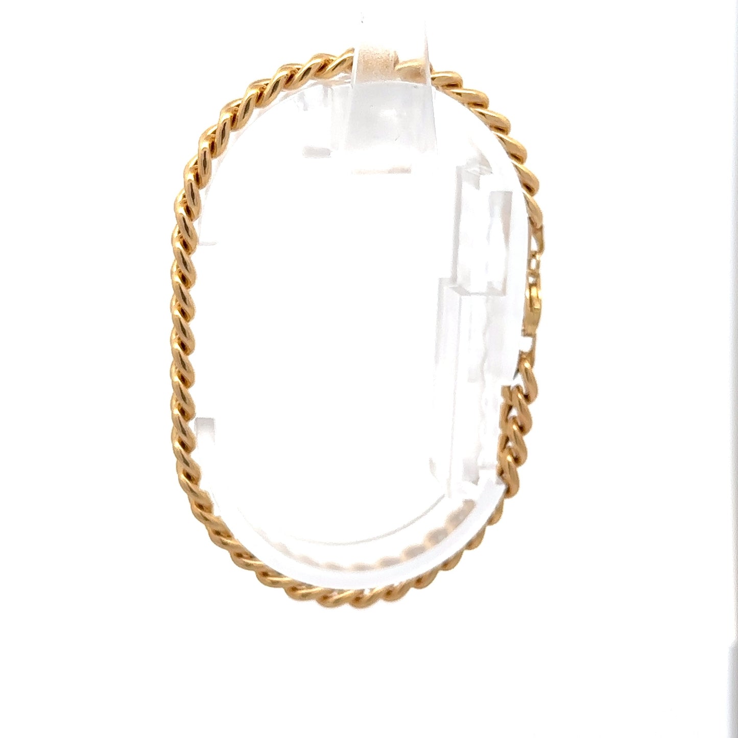 Pictured: The side of the 14K yellow gold link bracelet.