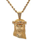 yellow gold rope chain with yellow gold diamond jesus head pendant