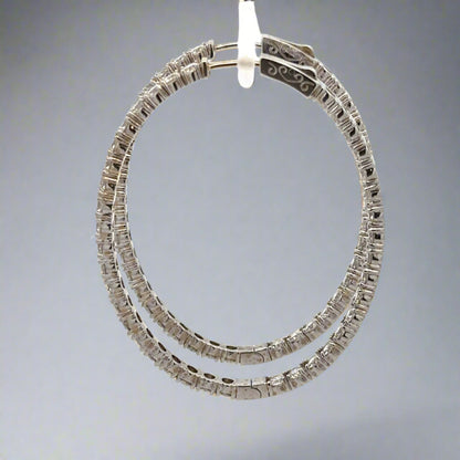 Side of white gold hoops