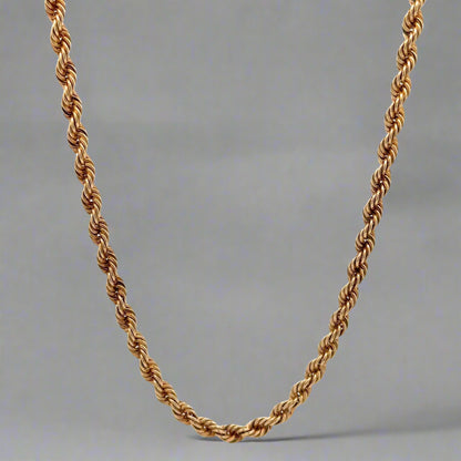 hanging yellow gold rope chain
