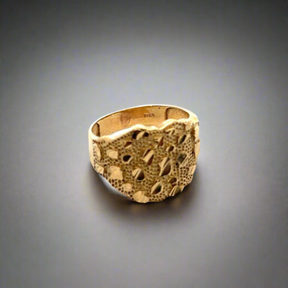 10K stamp on inside of nugget ring 