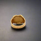 Back of yellow gold nugget ring showing scratches 