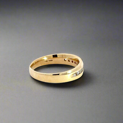 Side of ring with faint scratches on band and 10K stamp on inside 