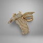 Gold and diamond eagle pendant