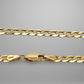 Gold chain with a clasp on a gray background