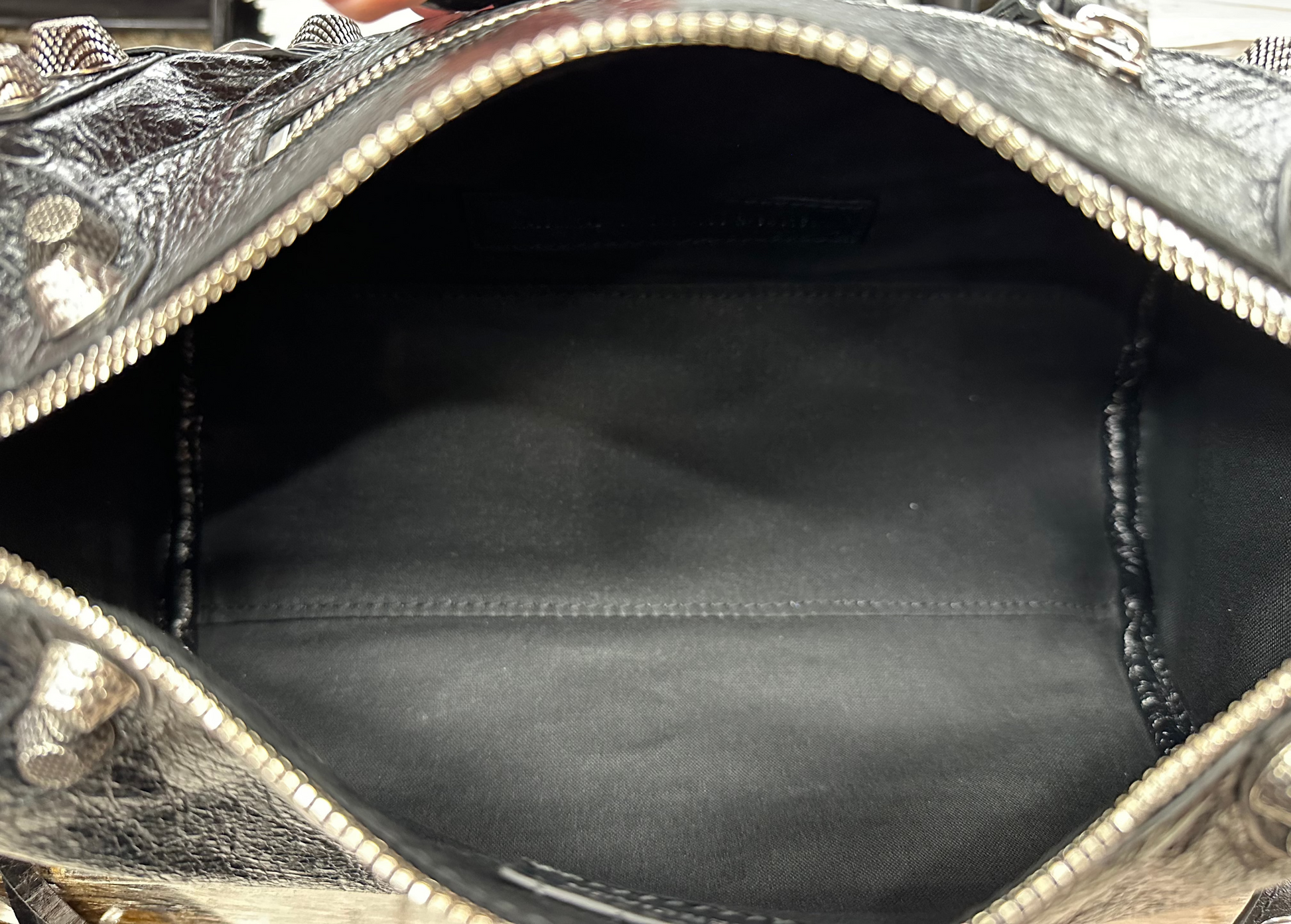 Inside of black bag