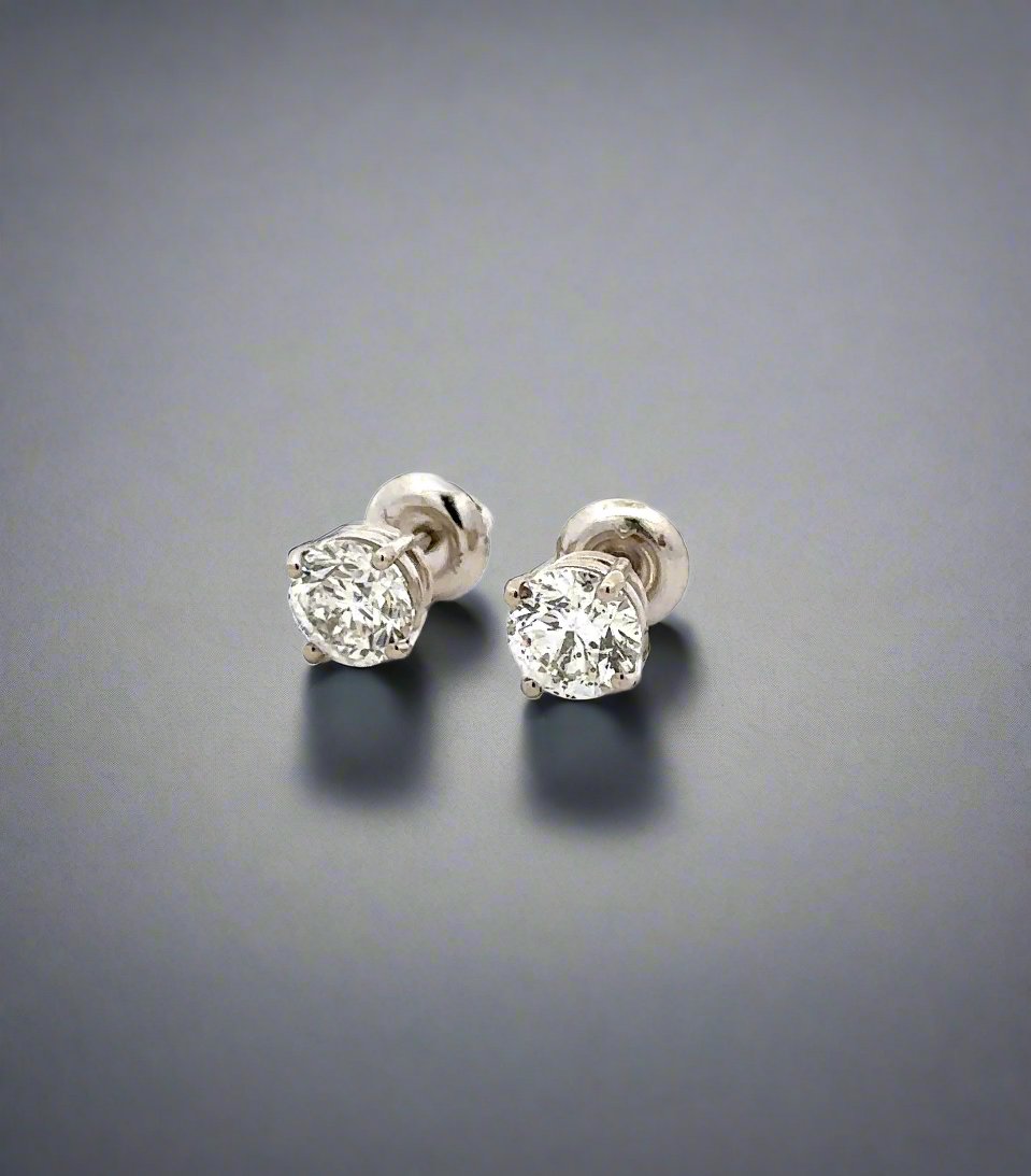 diagonal view of stud earrings