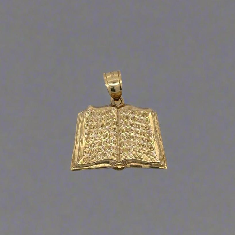 Front of open bible pendant