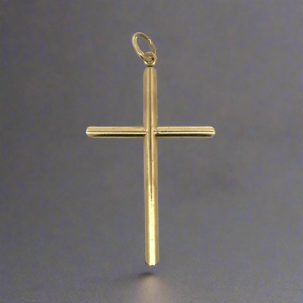 Back of cross pendant with scratches