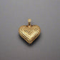 10K Yellow Gold Textured Puff Heart Pendant