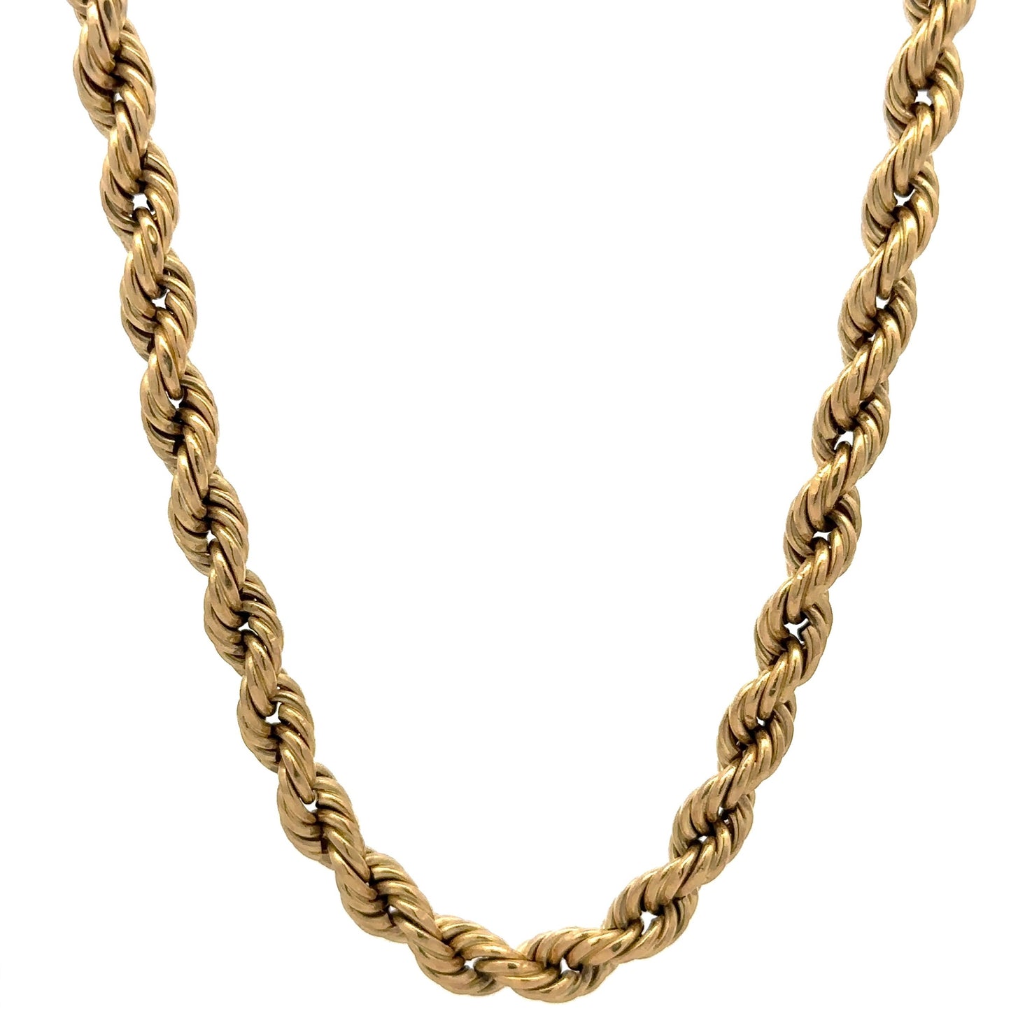 Hanging yellow gold rope chain