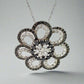 black and white diamond flower necklace