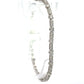 diagonal view of diamond bracelet with round diamonds in alternating sizes