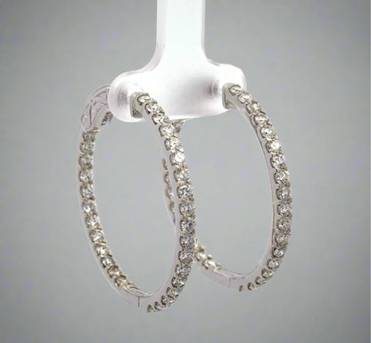 Diagonal view of diamond hoops