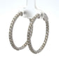 Diagonal view of inside out diamond hoops