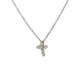 diagonal view of diamond cross necklace