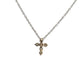 back of white gold cross necklace
