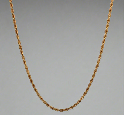 thin yellow gold rope chain 