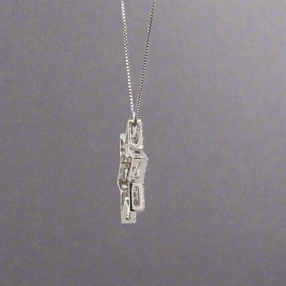 side of white gold star necklace