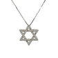 front of star of david necklace on thin white gold chain and white gold star
