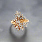 Front of diamond cluster yellow gold ring