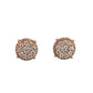 rose gold diamond cluster stud earrings with round diamonds