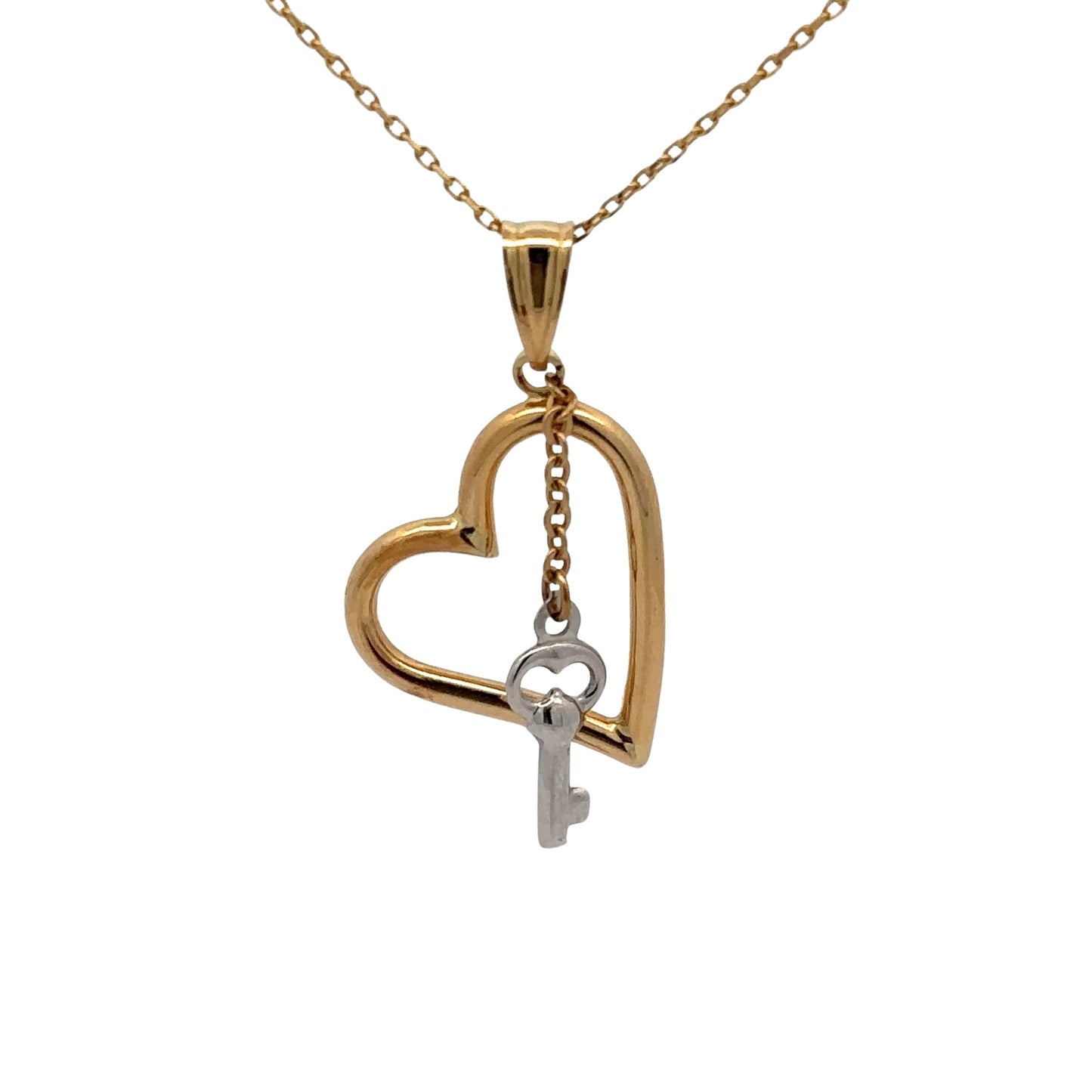 Front of heart + key necklace