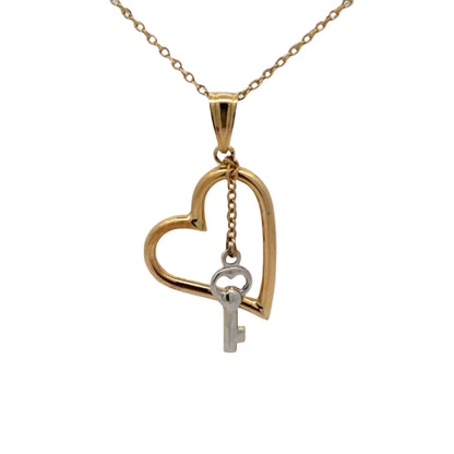 Front of heart + key necklace