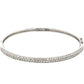 Front of diamond bangle bracelet. 3 Rows of Diamonds in half the bangle