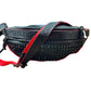 Louboutin belt bag with red accents, black spikes, + Louboutin everywhere