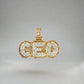 CEO pendant in yellow gold with yellow + white diamonds