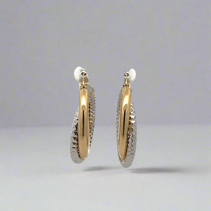 back of two toned hoops